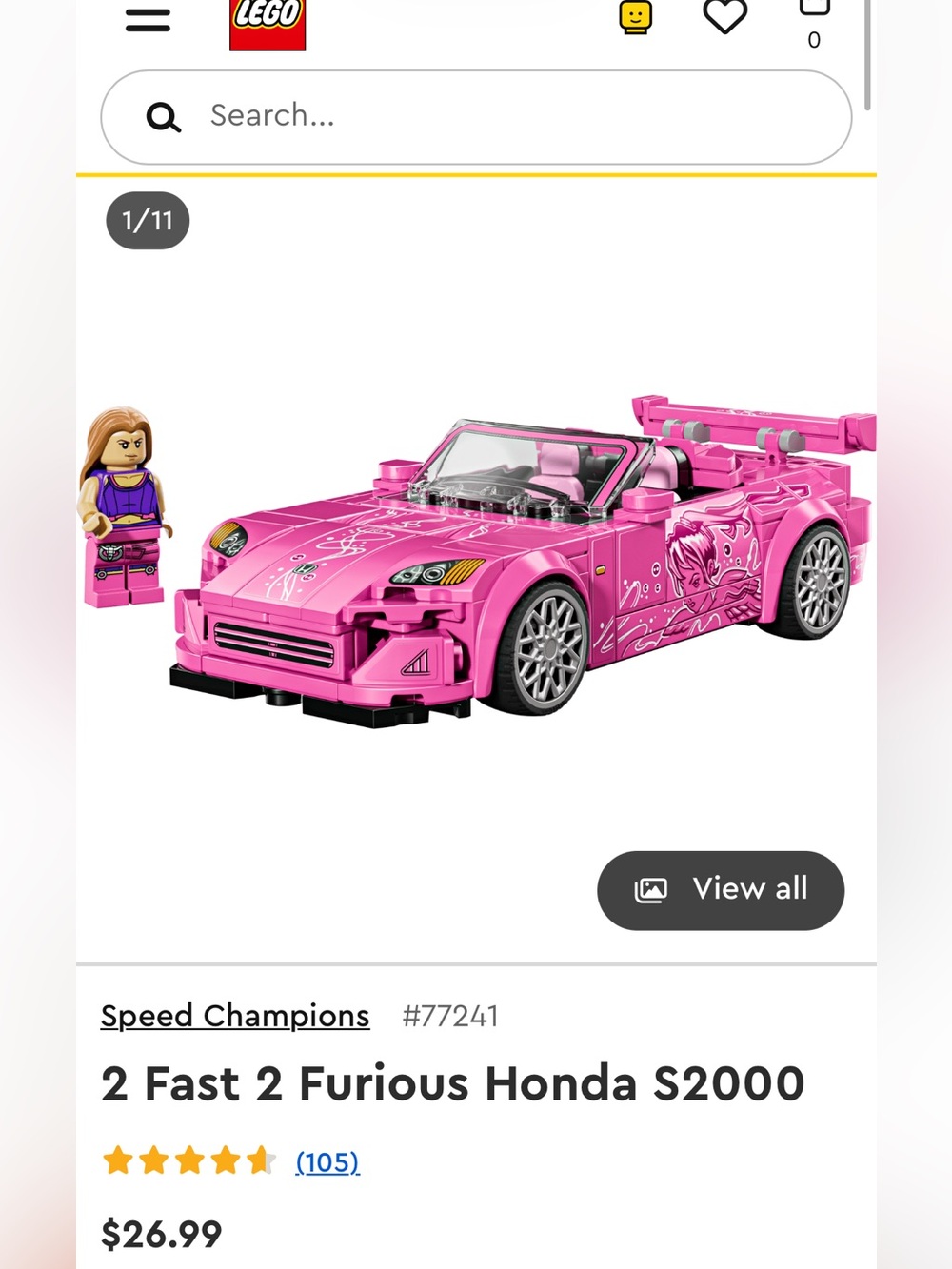 Lego Speed champion pink car set